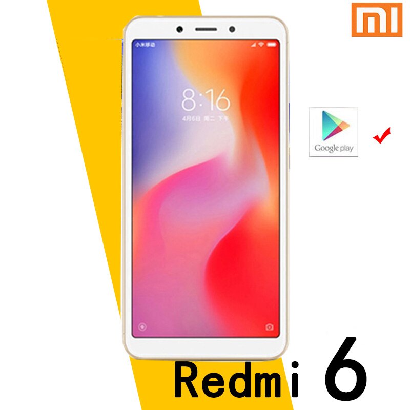 Xiaomi Redmi 6 smartphone googleplay android cellphone 4GB 64GB Face Unlocking MT6762 Helio P22