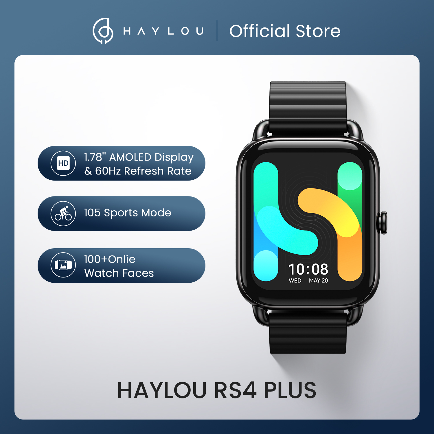{$45-$4 OF18}HAYLOU RS4 Plus Smartwatch Écran AMOLED