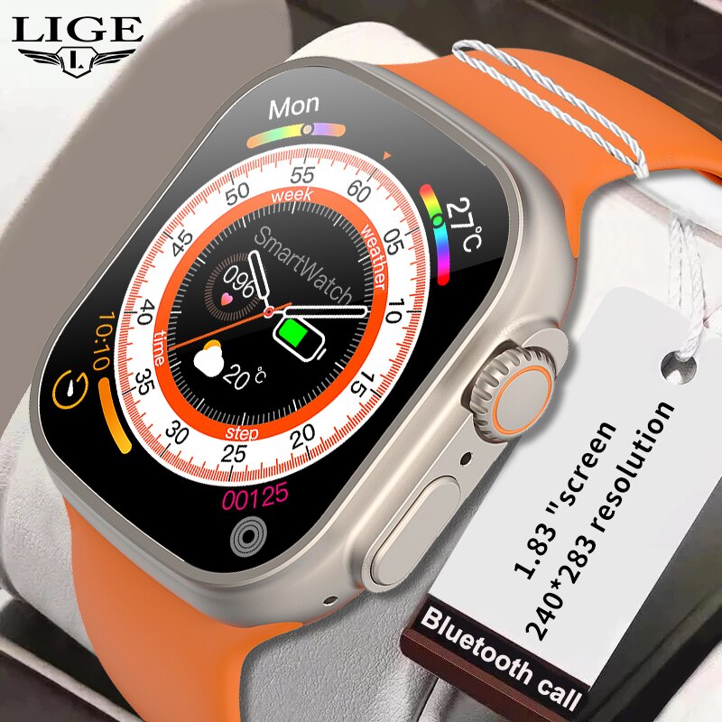 LIGE New Bluetooth Identify Males Wise Watch For Ladies 2.0 HD Show display screen Sport Tracket Smartwatch Males Bluetooth Identify ECG IP67 Waterproof